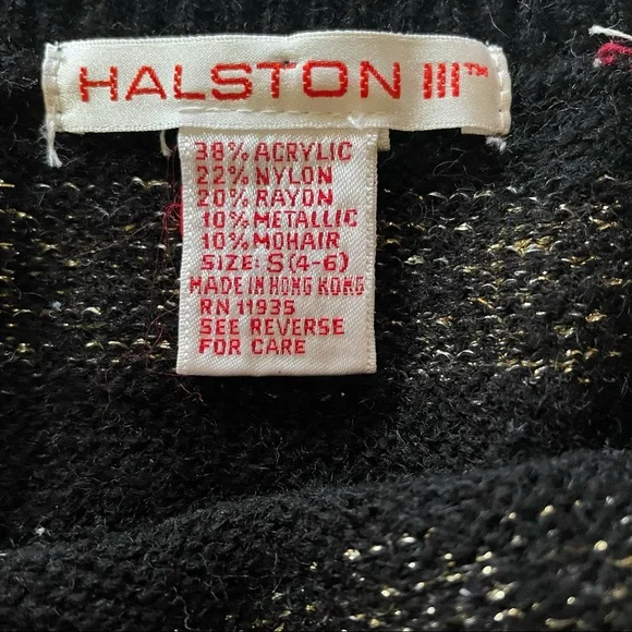 ❌ SOLD ❌ VTG 80s Halston III Striped Metallic Tank Top Black & Gold Size Small - Picture 6 of 8